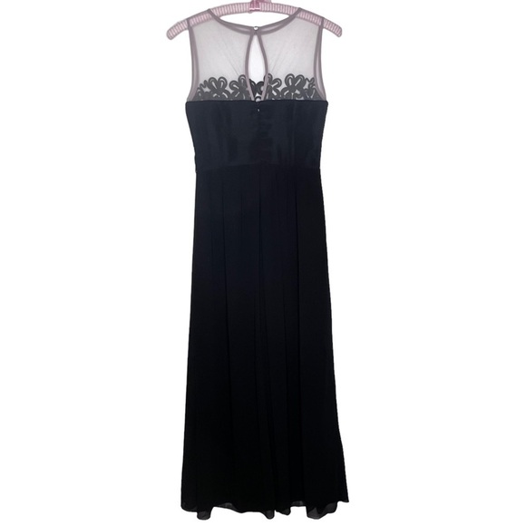 Little Mistress Black Sleeveless Embroidered Illusion Formal Gown Dress Sz 4 NWT - Picture 16 of 16